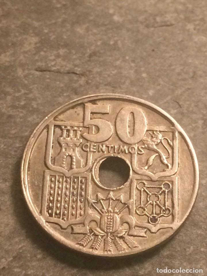 Monedas con errores: ESTADO ESPA&Ntilde;OL 50 CENTIMOS 1963*19*64 ERROR - TALADRO Y M&Aacute;S - EBC- - Foto 3