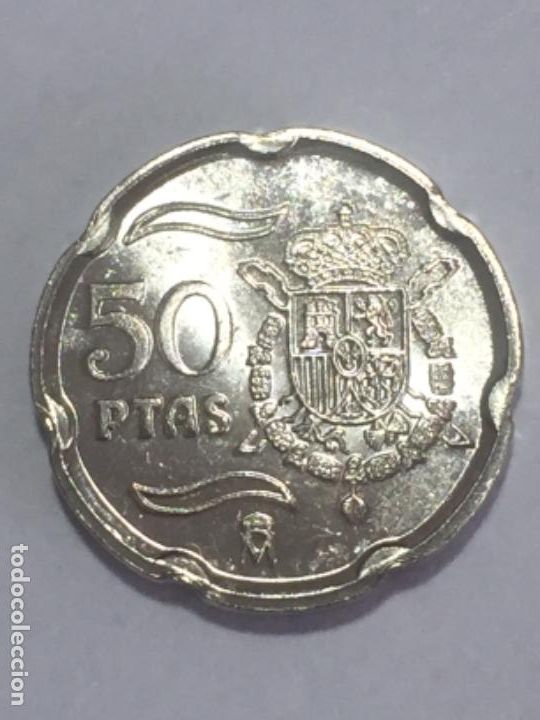 Monedas con errores: * ERROR * 50 PESETAS A&Ntilde;O 1998 ERROR CU&Ntilde;O GASTADO SIN CIRCULAR - Foto 3