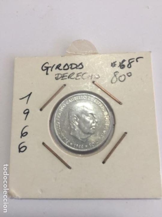 Monedas con errores: * ERROR * 50 CENTIMOS A&Ntilde;O 1966*68 REVERSO GIRADO A LA DERECHA - Foto 2