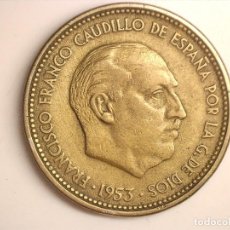Monedas con errores: ESPAÑA 2,5 PESETAS 1953 SEGUNDA ESTRELLA ANEPIGRAFA FALLO DE ACUÑACIÓN. Lote 234964700