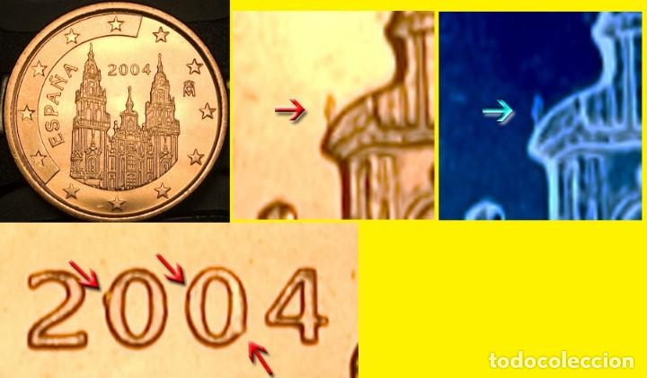 Monedas con errores: ESPA&Ntilde;A ERROR VARIANTE 2004 - 5 C&Eacute;NTIMOS ESPA&Ntilde;A S/C - ROTURA DE CU&Ntilde;O (V11) - Foto 1