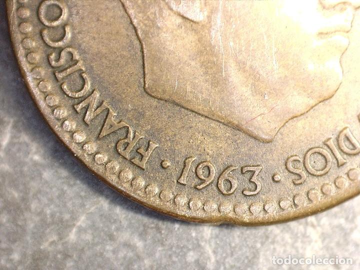 Monedas con errores: ESPA&Ntilde;A ESTADO ESPA&Ntilde;OL ERROR MONEDA 1 PESETA 1963 *65 - Foto 8