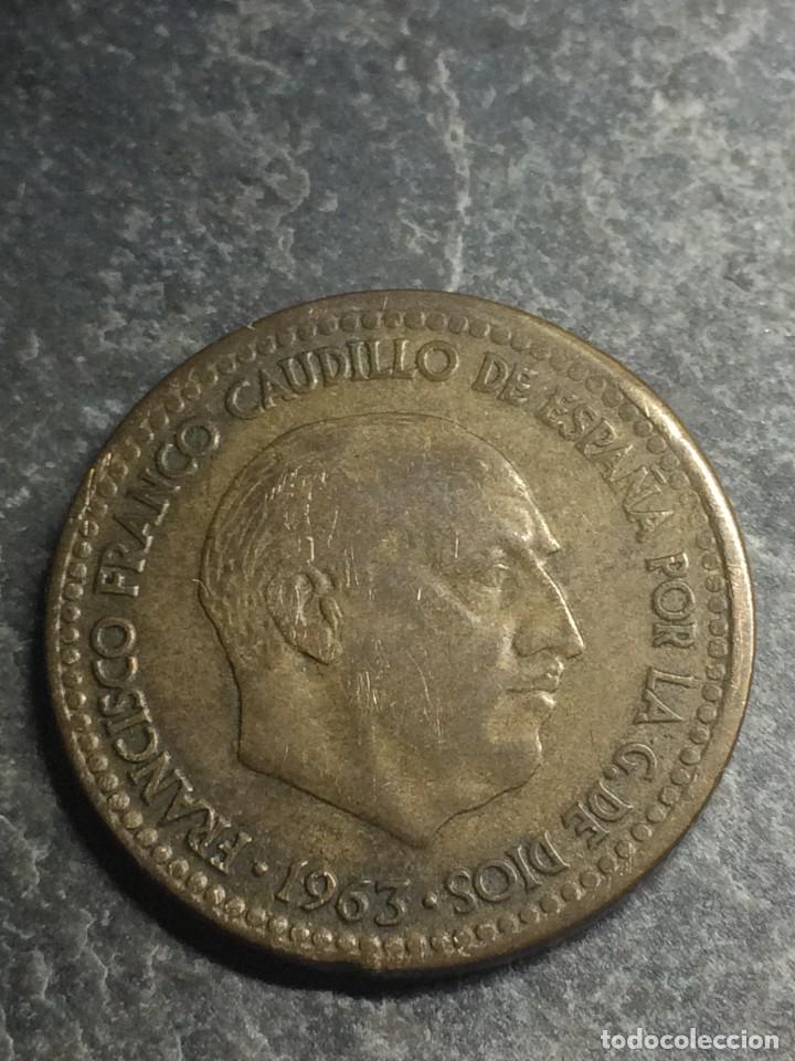 Monedas con errores: ESPA&Ntilde;A ESTADO ESPA&Ntilde;OL ERROR MONEDA 1 PESETA 1963 *65 - Foto 9