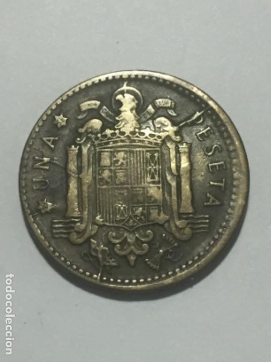 Monedas con errores: * ERROR * 1 PTA 1953*56. CU&Ntilde;O PARTIDO REVERSO - Foto 1