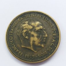 Monedas con errores: (ERROR)(ESPAÑA)(1953) 2'5 PTAS *54 FALTAN PERLAS. Lote 239409845