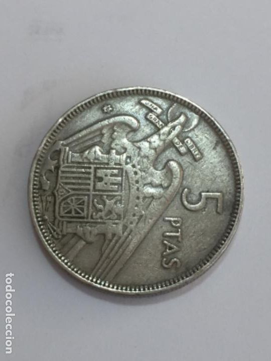 Monedas con errores: * ERROR * 5 Pesetas A&Ntilde;O 1957*59 REVERSO GIRADO 90&bull; a la derecha - Foto 1