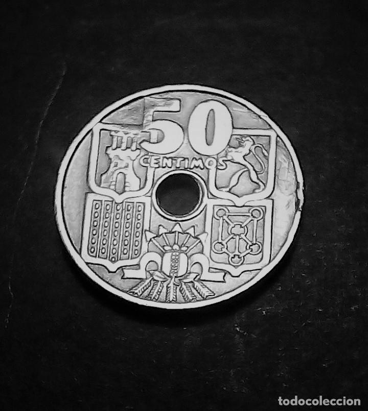 Monedas con errores: ERROR 50 CNTS A&Ntilde;O 1949*54 S/C CU&Ntilde;O ROTO REVERSO - Foto 1