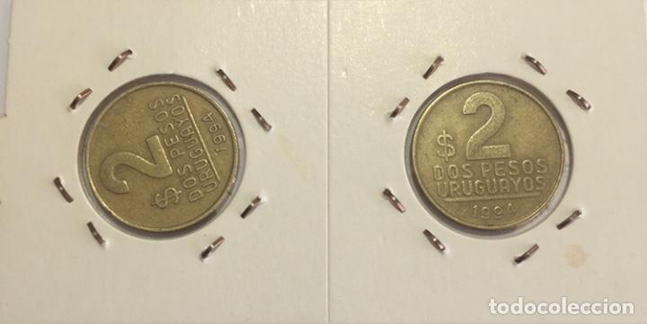 Monedas con errores: * ERRORES * DOS MONEDAS DE 2 PESOS de URUGUAY A&Ntilde;O 1994 - Foto 1