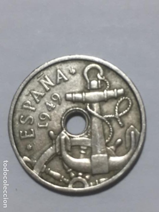Monedas con errores: * ERROR * 50 CENTIMOS 1949*19*51 TALADRO PEQUE&Ntilde;O - Foto 2