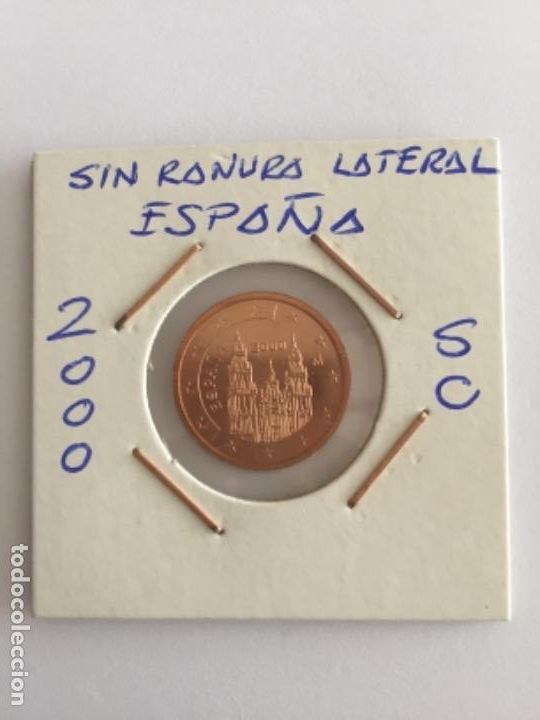 Monedas con errores: * ERROR * 2 CENT A&Ntilde;O 2000 ESPA&Ntilde;A SIN CIRCULAR. Y SIN RANURA LATERAL - Foto 1