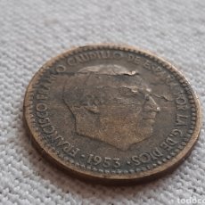 Monedas con errores: (ESPAÑA)(1953*19*62)(ERROR-HOJITAS) 1 PESETA ESTADO ESPAÑOL. Lote 255989355