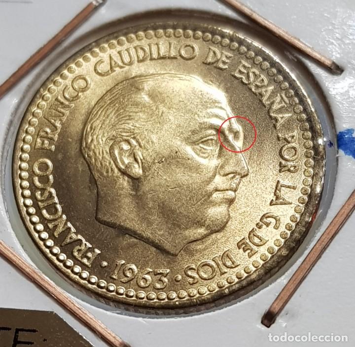 Monedas con errores: ERROR - 1 Peseta 1963 *64 S/C - MONOCULO, VARIANTE MARCAS EN EL OJO - Foto 1