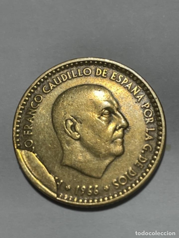 Monedas con errores: * ERROR * 1 peseta a&ntilde;o 1966. CU&Ntilde;O DESCANTILLADO - Foto 1