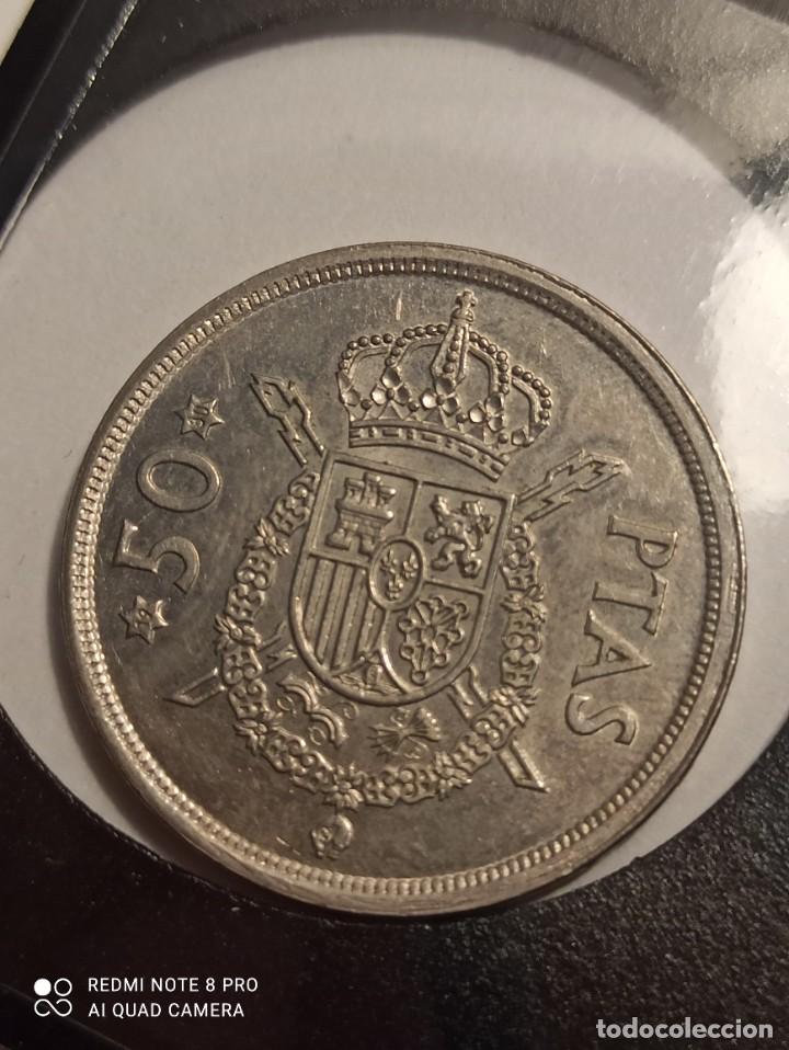 Monedas con errores: 50 pesetas 1975 *80 EBC+ Error listel - Foto 1