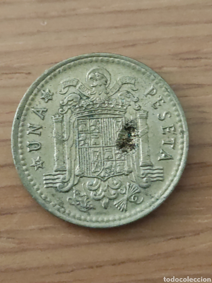 Monedas con errores: 1 peseta con hoja - Foto 1