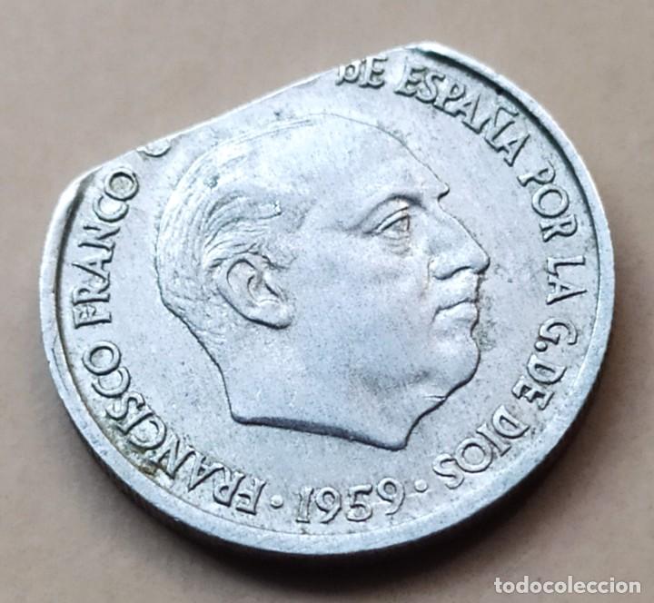 Monedas con errores: ## Error 10 C&eacute;ntimos de 1959 con un gran final de riel ## - Foto 1