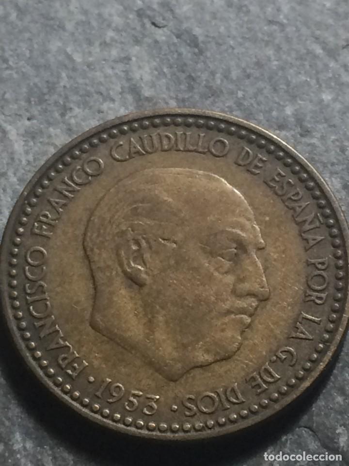 Monedas con errores: ESPA&Ntilde;A 1 PESETAS 1953 *5-. ERROR HILOS DE METAL - Foto 3
