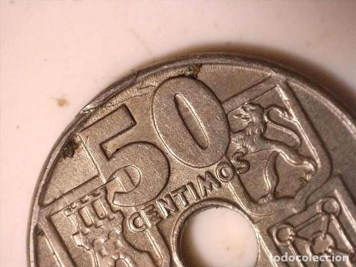 Monedas con errores: ERROR CU&Ntilde;O PARTIDO 50 C&Eacute;NTIMOS 1949*56 Franco Estado Espa&ntilde;ol - Foto 4