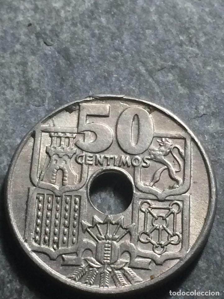 Monedas con errores: ERROR CU&Ntilde;O PARTIDO 50 C&Eacute;NTIMOS 1949*56 Franco Estado Espa&ntilde;ol - Foto 7