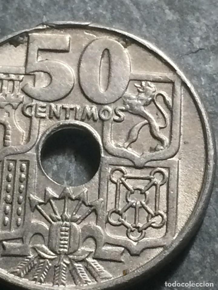 Monedas con errores: ERROR CU&Ntilde;O PARTIDO 50 C&Eacute;NTIMOS 1949*56 Franco Estado Espa&ntilde;ol - Foto 8