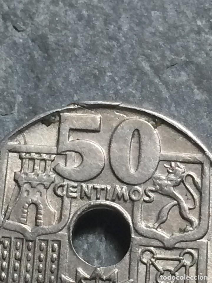 Monedas con errores: ERROR CU&Ntilde;O PARTIDO 50 C&Eacute;NTIMOS 1949*56 Franco Estado Espa&ntilde;ol - Foto 9