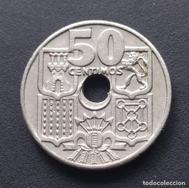 Monedas con errores: ## Error ## 50 C&eacute;ntimos 1949* 52 Taladro y Anverso desplazados - leer ## - Foto 1