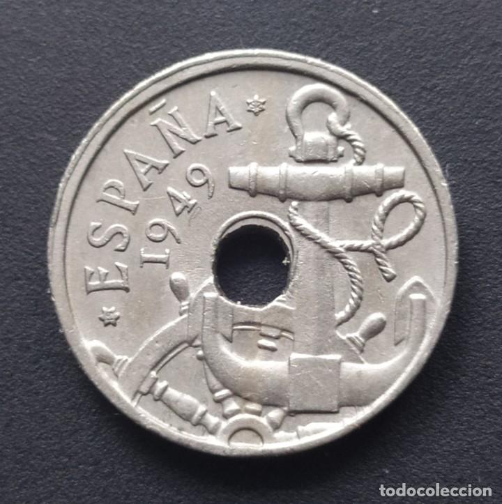 Monedas con errores: ## Error ## 50 C&eacute;ntimos 1949* 52 Taladro y Anverso desplazados - leer ## - Foto 2