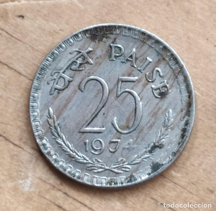 Monedas con errores: ## error # India 25 paise 1974 ## - Foto 1
