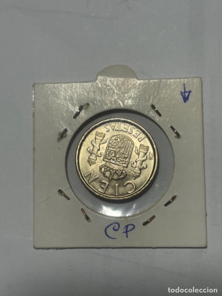 Monedas con errores: * ERROR * 100 P 1986 CABEZA PEQUE&Ntilde;A Lis al REVERSO SIN CIRCULAR - Foto 2