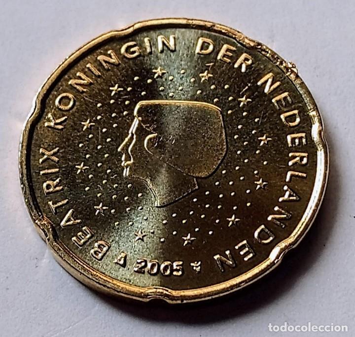 Monedas con errores: MONEDA 20 CENTIMOS HOLANDA 2005 CON ERROR - BORDE DEL CANTO METAL - Foto 2