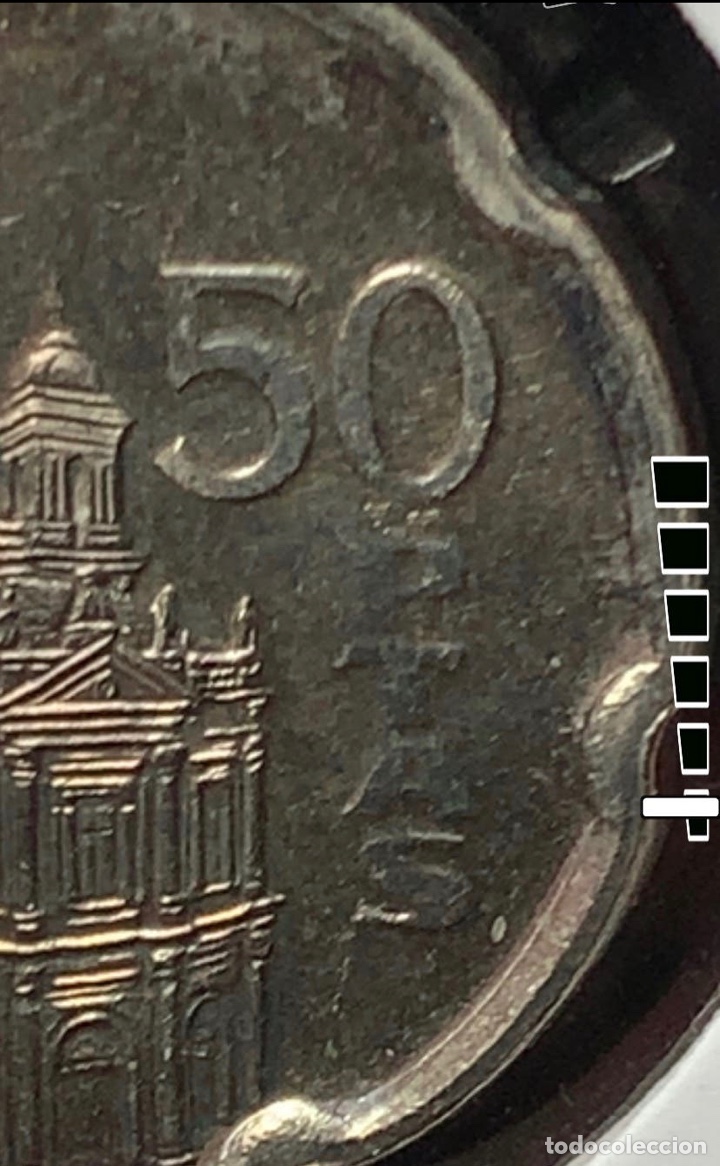 Monedas con errores: 50 pesetas 1995 empastada , en PTAS y exceso metal - Foto 7