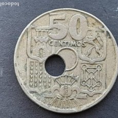 Monedas con errores: MONEDA DEFECTUOSA ESPAÑA 50 CENTIMOS 1949, CON ESTRELLA DEL 54, CON AGUJERO TROQUELADO DESCENTRADO. Lote 339847173