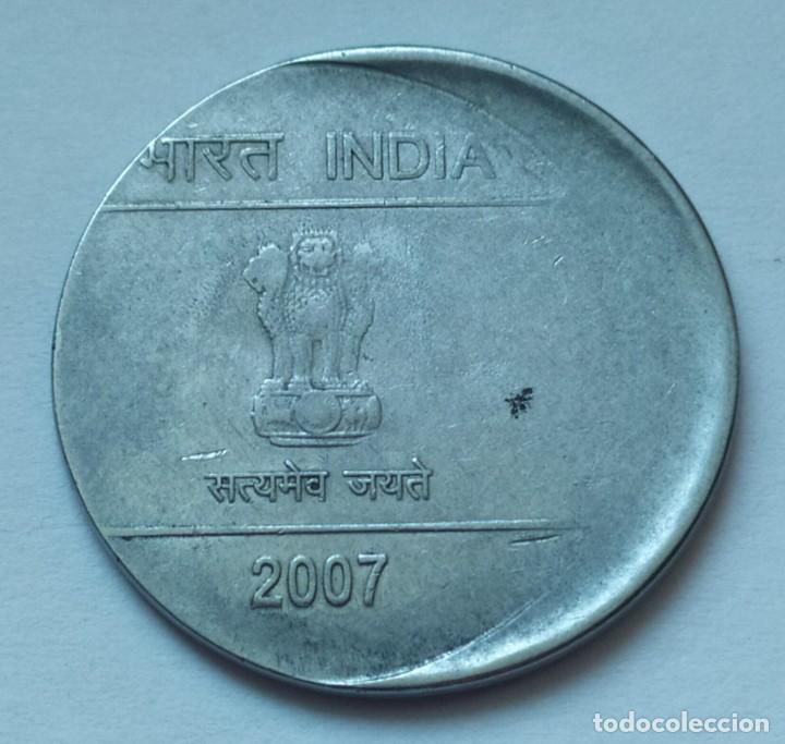 Monedas con errores: ## ERROR # India 2007 1 Rupia Desplazada ## - Foto 2