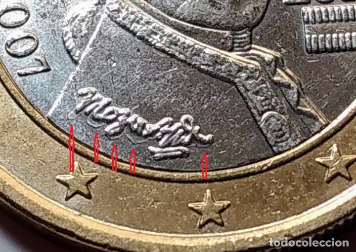 Monedas con errores: MONEDA 1 EURO AUSTRIA 2007 - ERROR VARIANTE- CU&Ntilde;O EMPASTADO - Foto 1