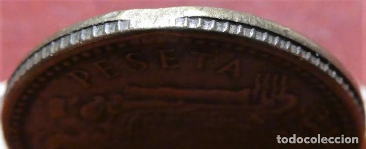 Monedas con errores: Error de acu&ntilde;acion en moneda de 1 peseta 1963 * 66 Canto corona - Foto 2
