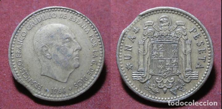 Monedas con errores: Error de acu&ntilde;aci&oacute;n moneda de 1 Peseta 1966 Segmentada final de riel - Foto 1