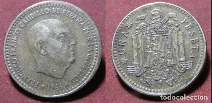 Monedas con errores: Error de acu&ntilde;aci&oacute;n moneda de 1 Peseta 1966*67 Rotura de cu&ntilde;o - Foto 1