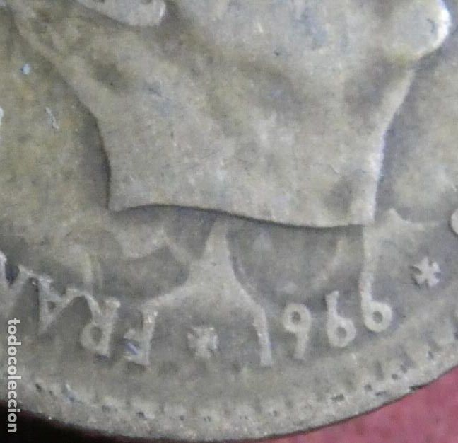 Monedas con errores: Error de acu&ntilde;aci&oacute;n moneda de 1 Peseta 1966*68 Repintada - Foto 2