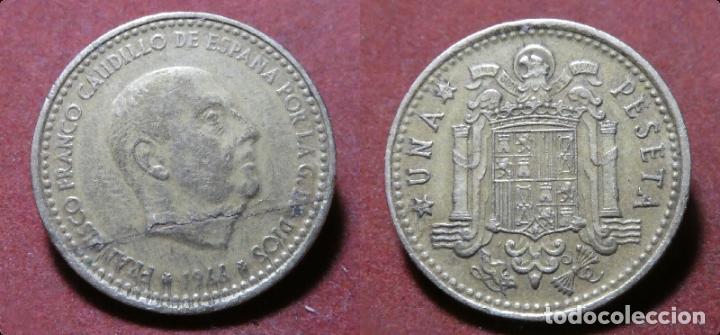 Monedas con errores: Error de acu&ntilde;aci&oacute;n moneda de 1 Peseta 1966*69 Hoja saltada - Foto 1