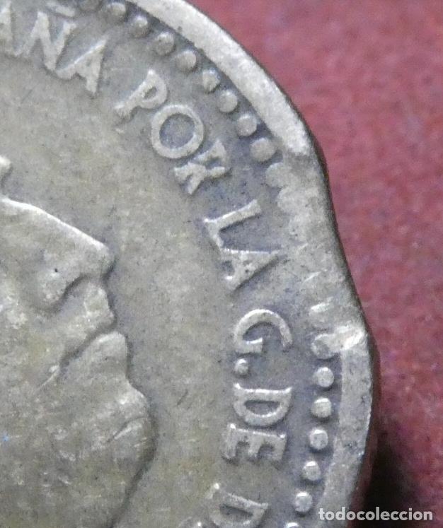 Monedas con errores: Error de acu&ntilde;aci&oacute;n moneda de 1 Peseta 1963 Segmentada final de riel - Foto 2