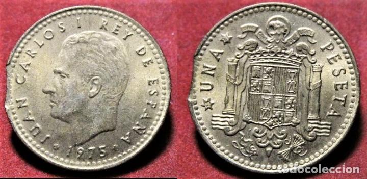 Monedas con errores: Error de acu&ntilde;aci&oacute;n moneda de 1 Peseta 1975*77 Segmentada - Foto 1
