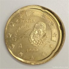 Monedas con errores: 1999 ESPAÑA - 20 CENTIMOS DESPLAZADA - ERROR ACUÑACION. Lote 356587760