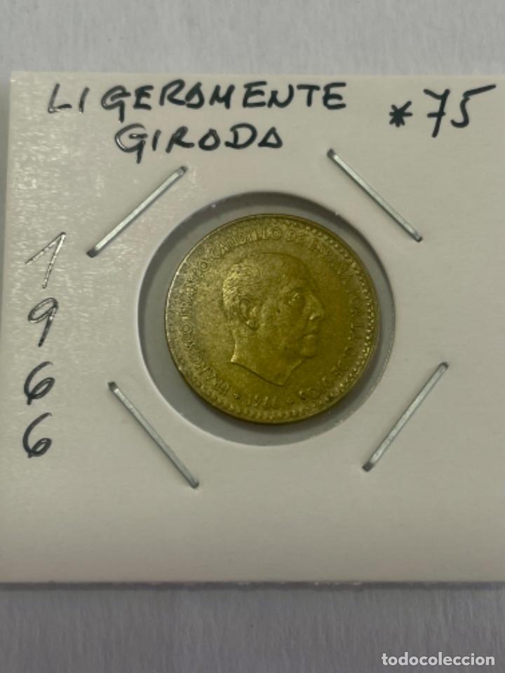 Monedas con errores: * ERROR * MONEDA LIGERAMENTE GIRADA. 1 PESETA A&Ntilde;O 1966*75 - Foto 1