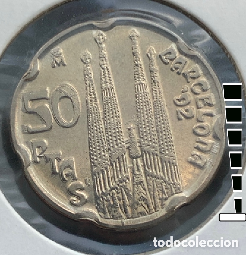 Monedas con errores: 50 peseta 1992 Sagrada , ERROR , PTAS&rsquo;. - Foto 3