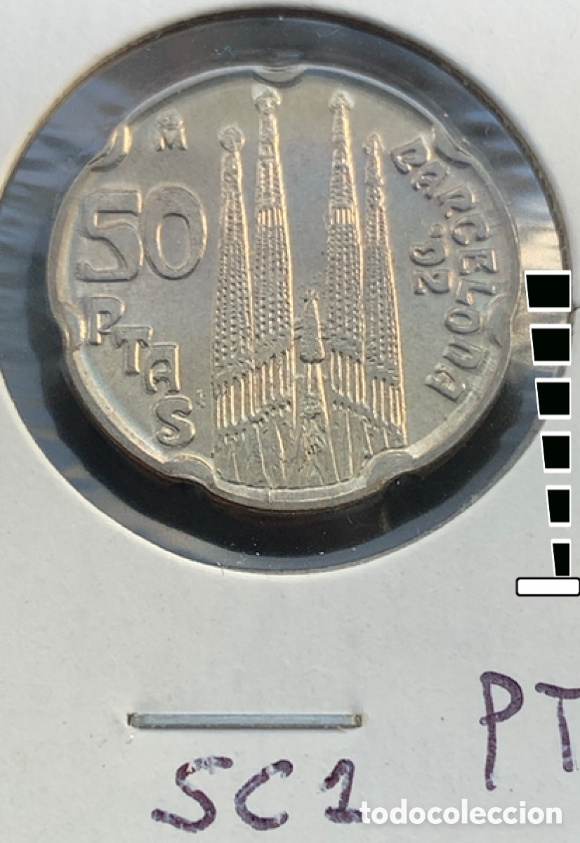 Monedas con errores: 50 peseta 1992 Sagrada , ERROR , PTAS&rsquo;. - Foto 5