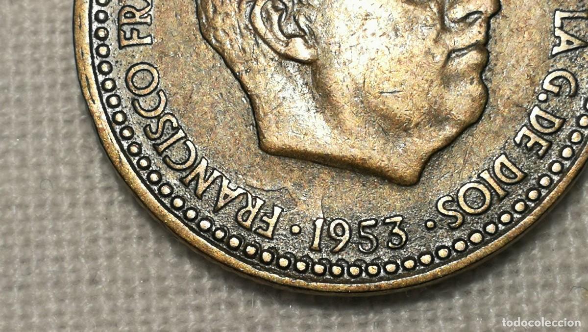 Monedas con errores: eRRoR.... (INCUSA, REPINTE) Moneda de 1 Peseta 1953 *63 - Foto 1