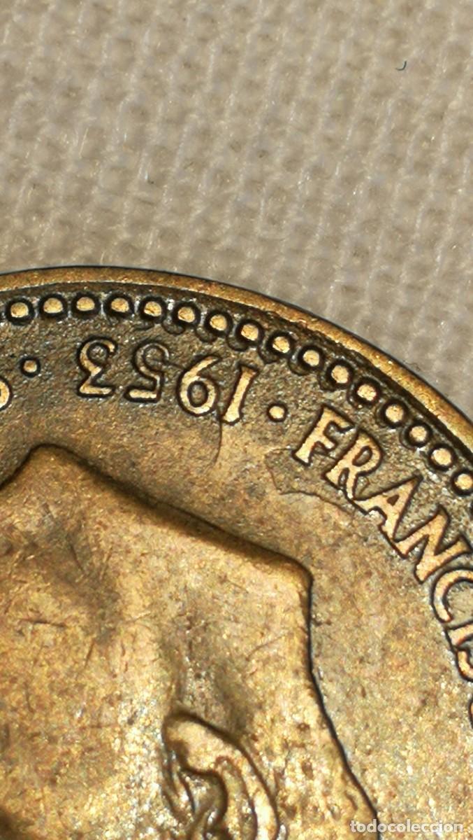 Monedas con errores: eRRoR.... (INCUSA, REPINTE) Moneda de 1 Peseta 1953 *63 - Foto 3
