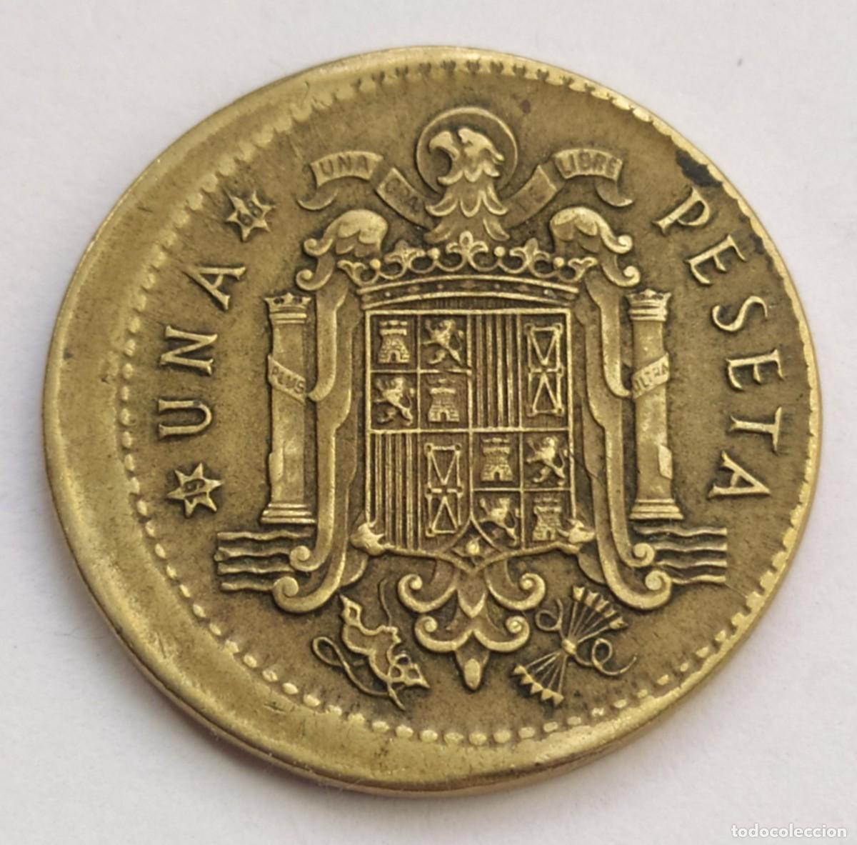 Monedas con errores: ## error- 1 Peseta 1966-67 acu&ntilde;aci&oacute;n desplazada## - Foto 1