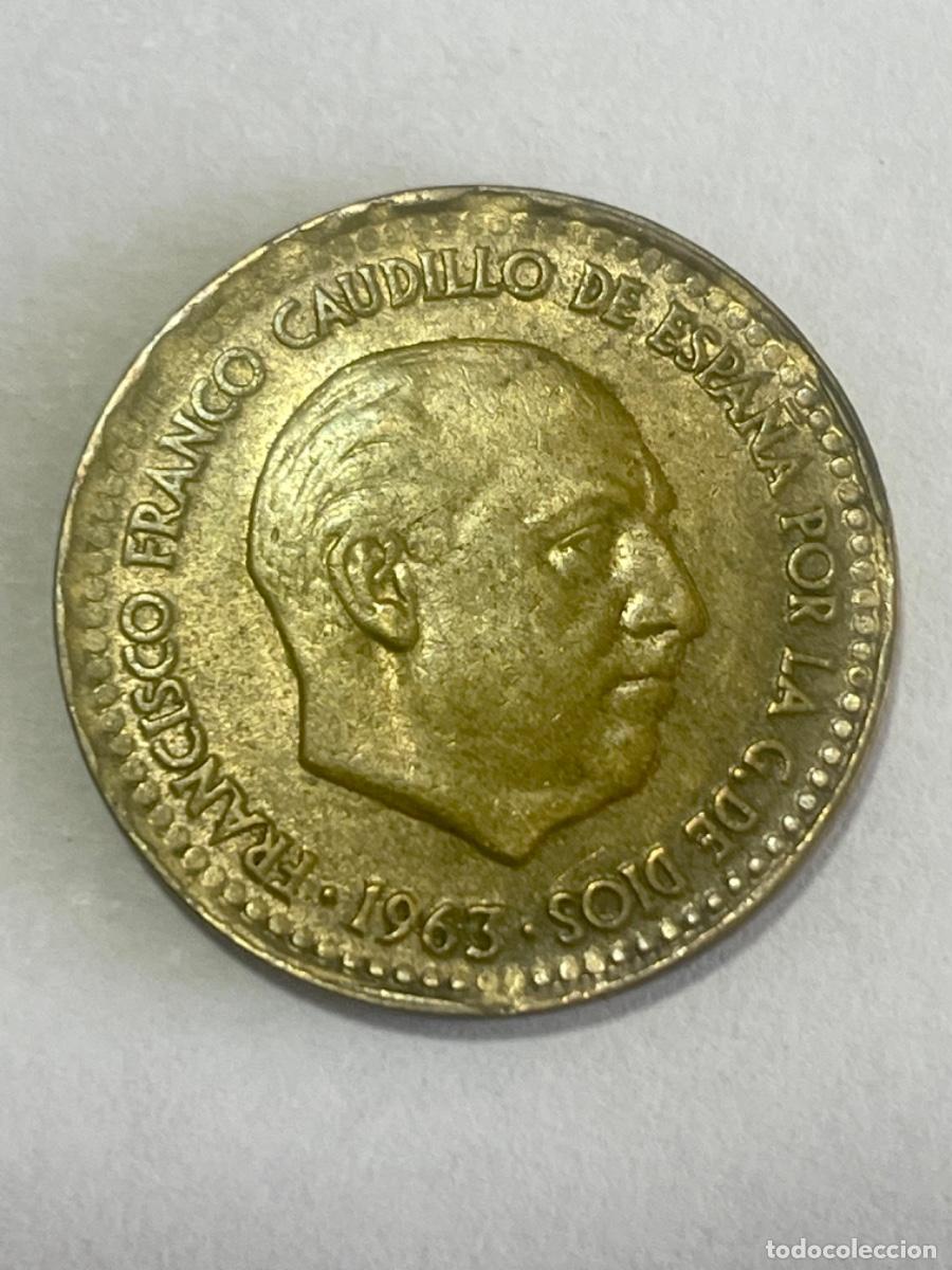 Monedas con errores: * ERROR * 1 PESETA A&Ntilde;O 1963/64. Acu&ntilde;aci&oacute;n rara - Foto 1