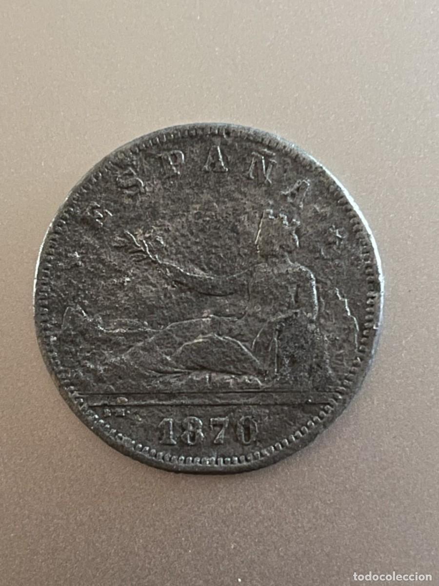 Monedas con errores: 2 pesetas 1870 falsa de &eacute;poca - Foto 1